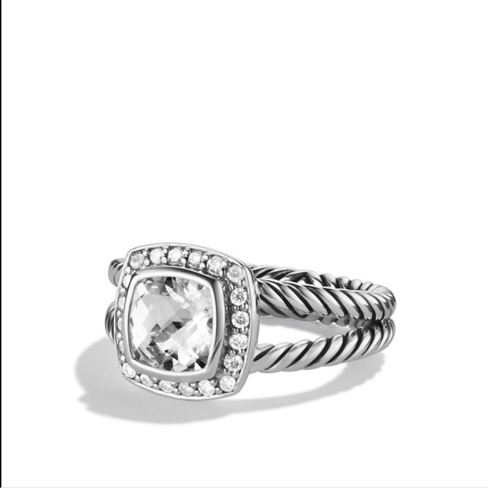 David Yurman White Topaze Petite Albion Ring
